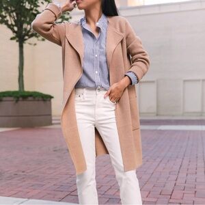 J.Crew Camel Juliette Merino Blend Sweater Coat Cardigan Cozy Neutral XS